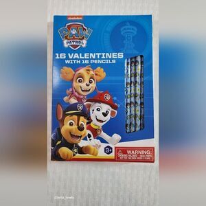 🏖 16 Paw Patrol Valentine's Cards with Pencils